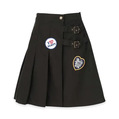 HYSTERIC GLAMOUR Women's Military Pleated Wrap Skirt "Black"