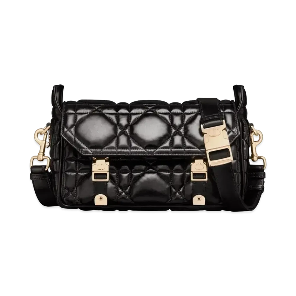 Dior Small Diorcamp Bag Macro Cannage Calfskin "Black"