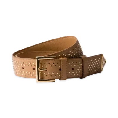 PRADA Leather Belt with Studs "Natural"