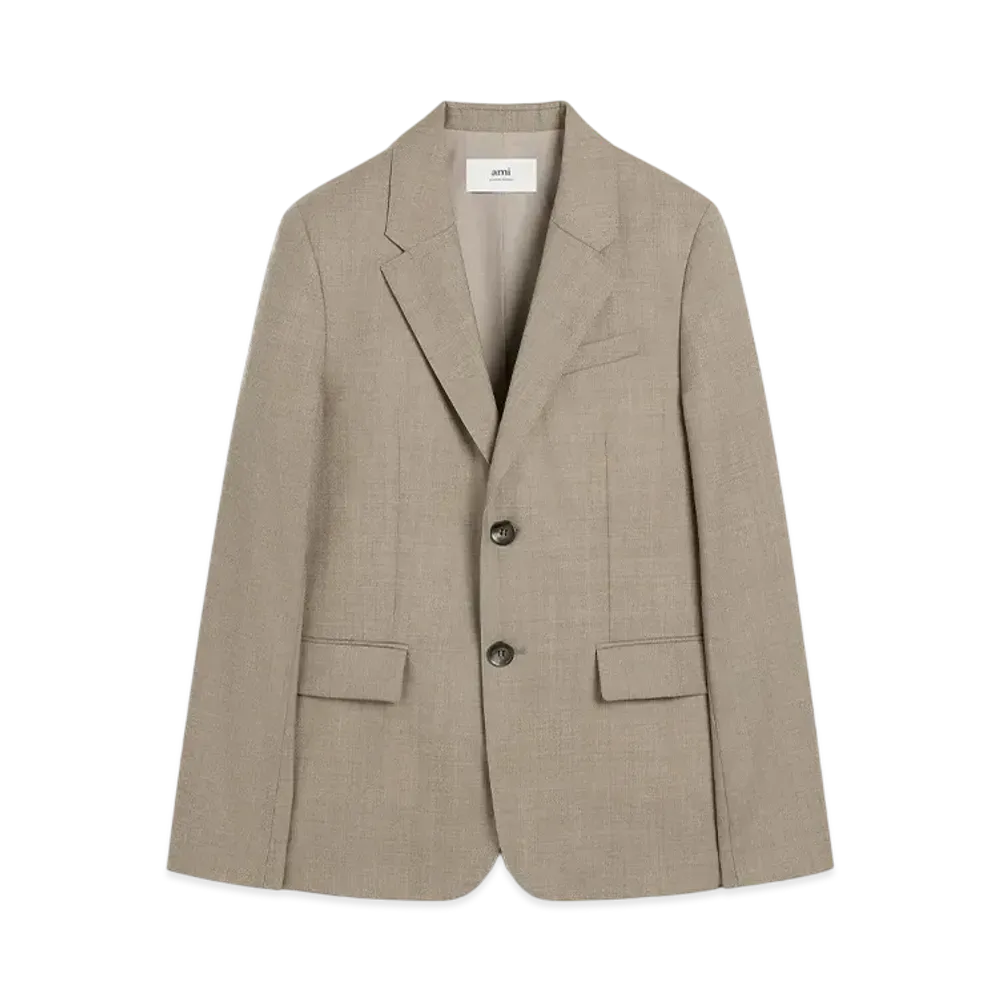 AMI PARIS Wool Two-Button Jacket "Cendre"