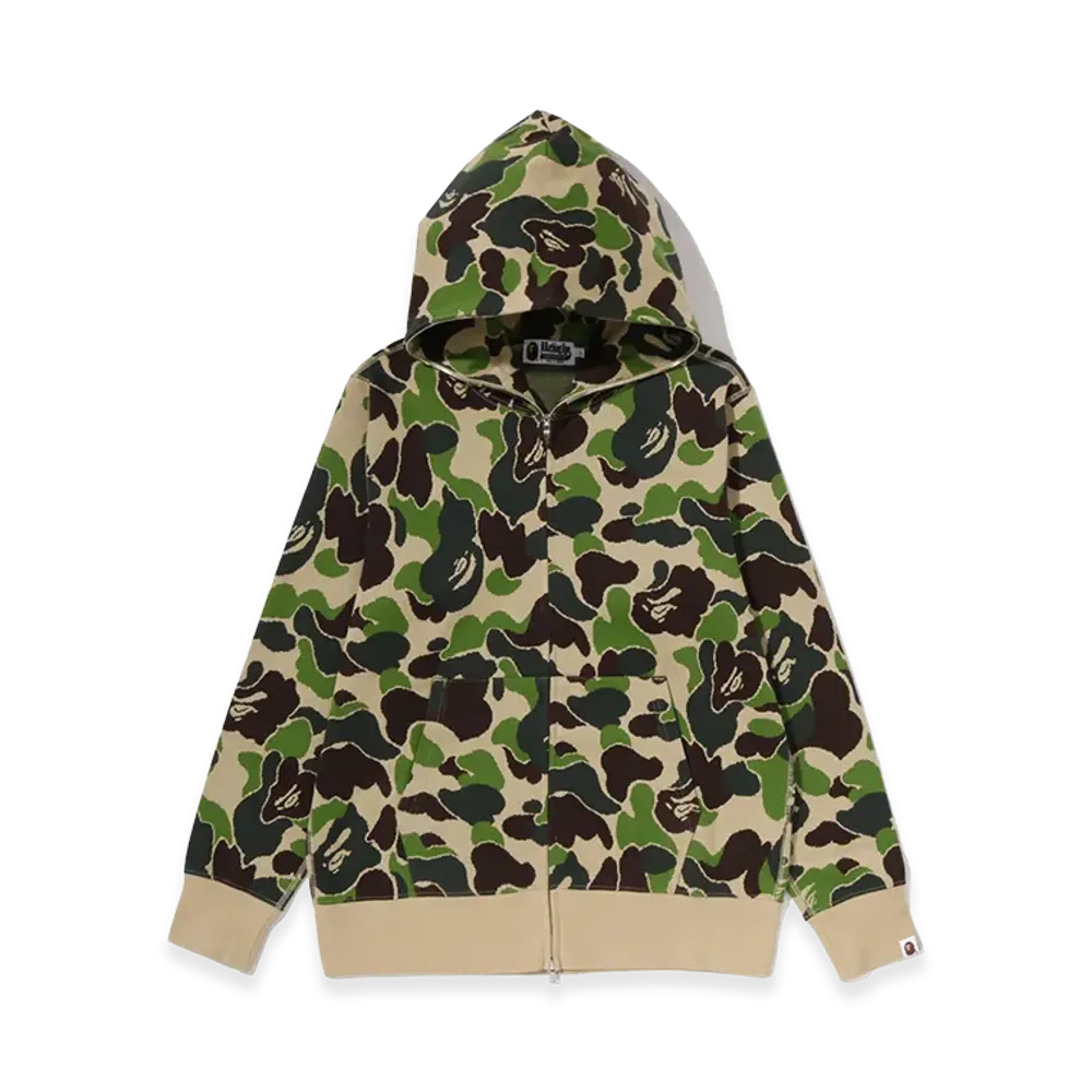 A BATHING APE ABC Camo Jacquard Full Zip Hoodie "Green"