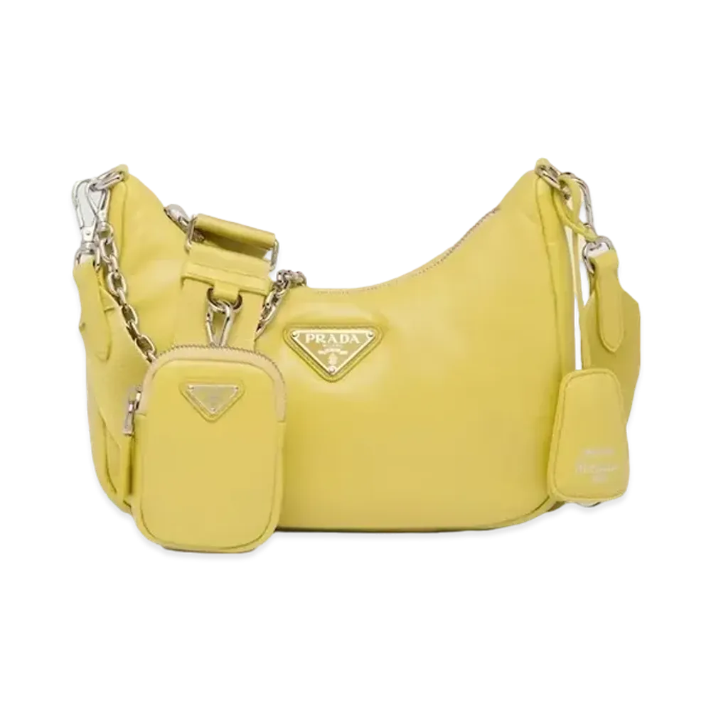 PRADA Padded Nappa Leather Prada Re Edition 2005 Shoulder Bag "Citron Yellow"