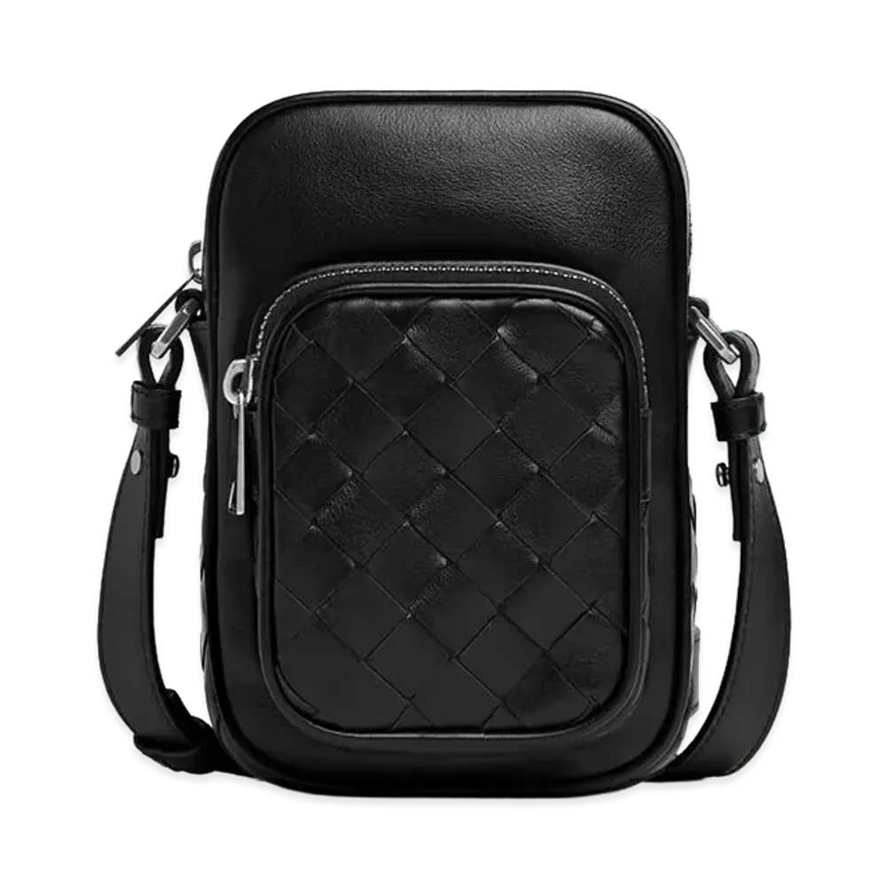Bottega Veneta Small Intrecciato Pocket Camera Bag "Black"