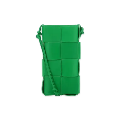 Bottega Veneta Women's Leather Phone Case "Grass Green"