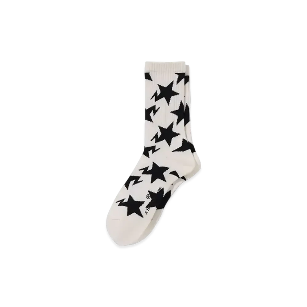 A BATHING APE Sta Pattern Socks "White"