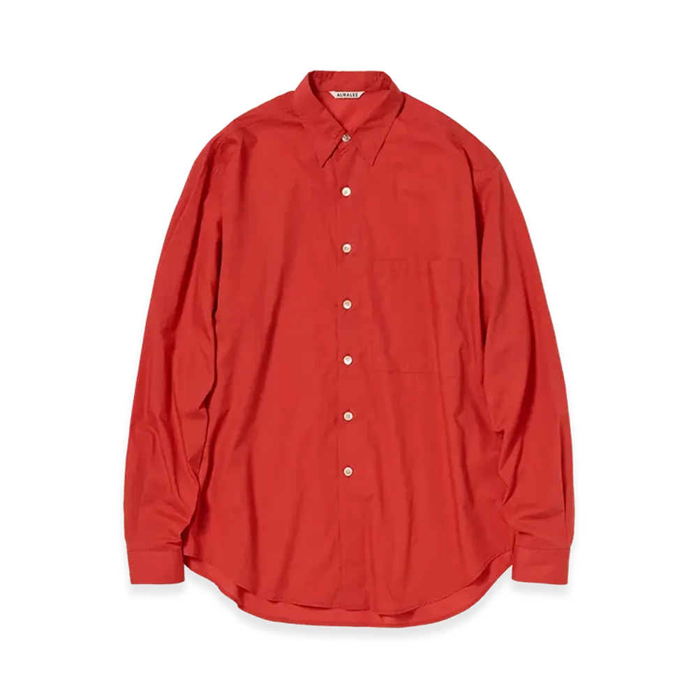AURALEE Super Fine Cotton Lawn Shirt "Red"