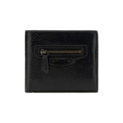 BALENCIAGA Leather Le City Wallet "Black"