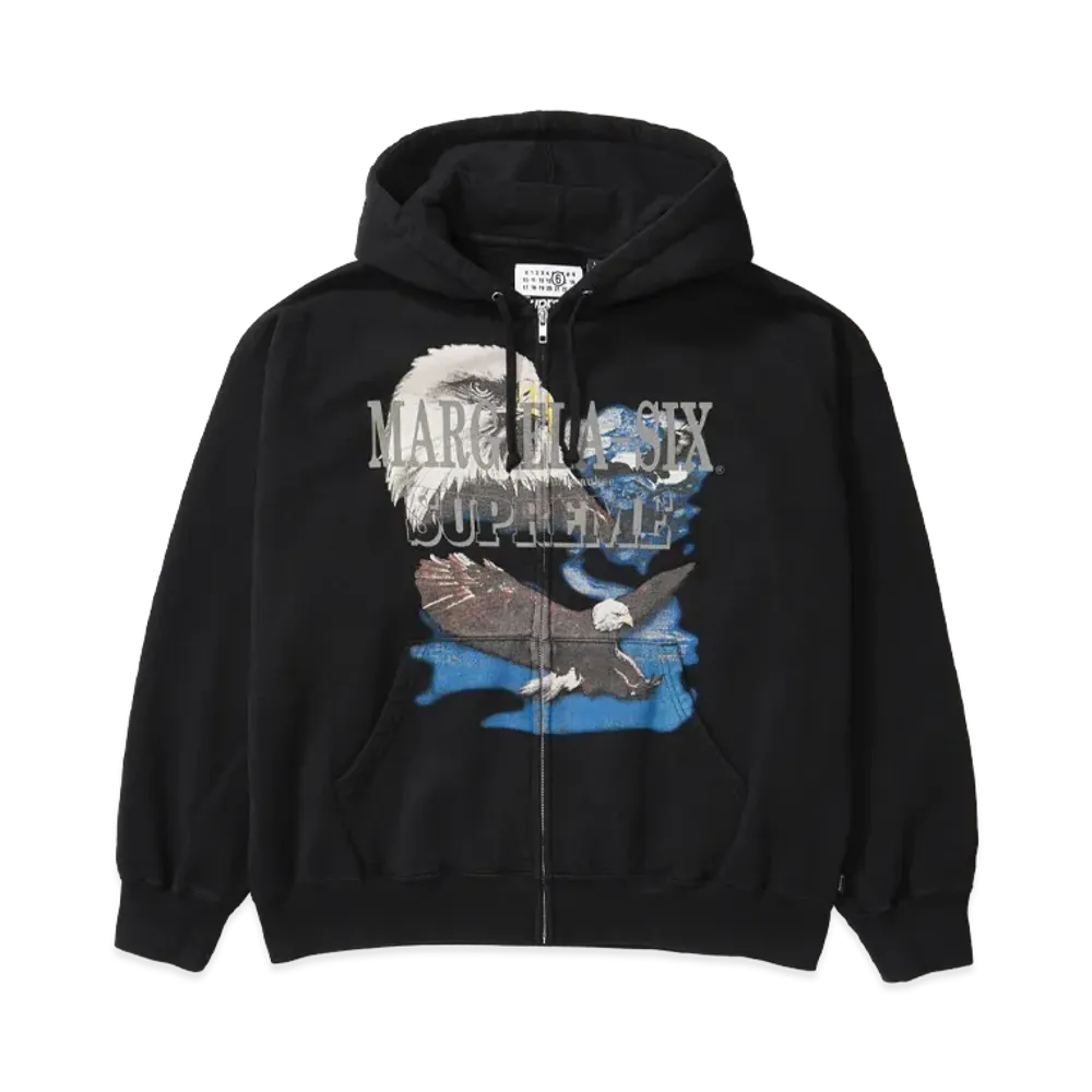 Supreme x MM6 Maison Margiela Eagle Zip Up Hooded Sweatshirt "Black"
