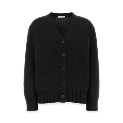 The Row Women's Stretch Cashmere Blend Pranavi Cardigan "Black/Slate"
