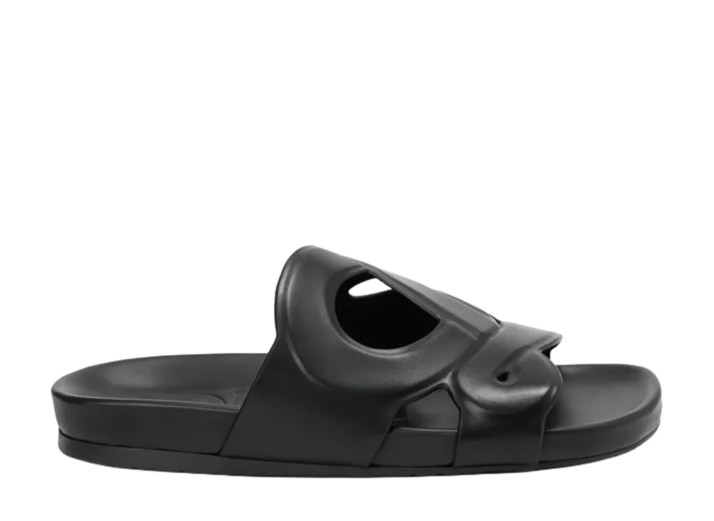 LOEWE Ease Monogram Slide in Vegetable Tanned Calfskin "Black"