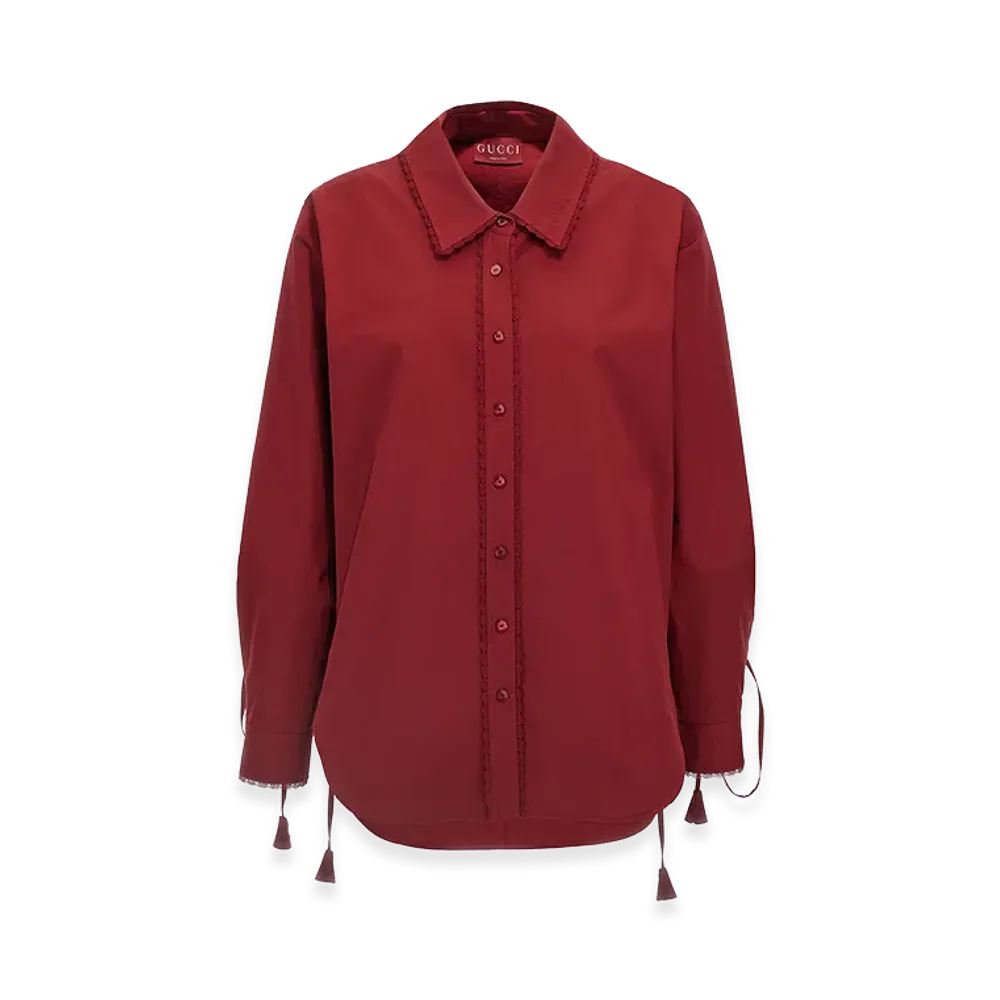 GUCCI Women's Lacing Shirt "Red"