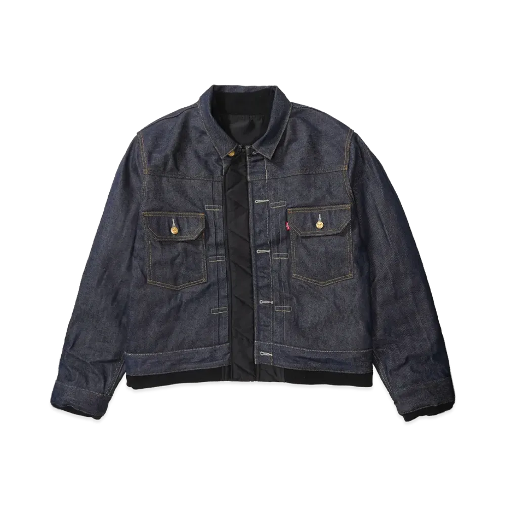 sacai x Levi's Men's Denim x Nylon Twill Reversible Blouson "Indigo/Black"