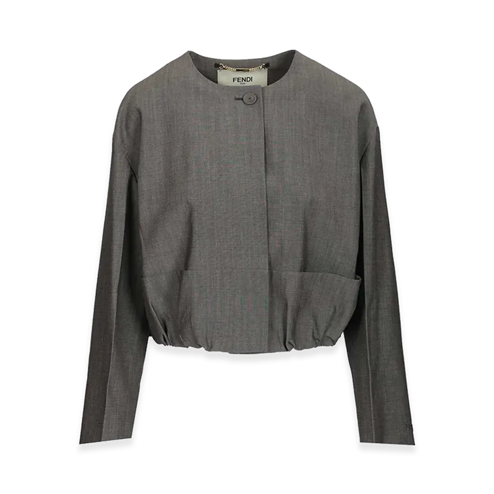 FENDI Women's Mohair Fabric Jacket "Gray"