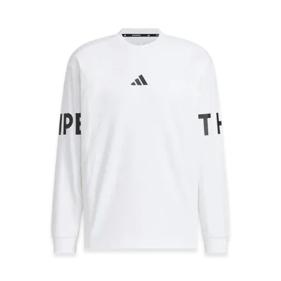 adidas Wording Pack Loose Fit Heavy Single Jersey Long Sleeve T-Shirt "White"