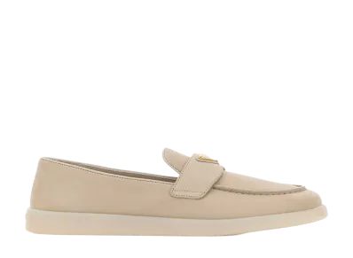 PRADA Women's Suede Leather Loafers "Sand"