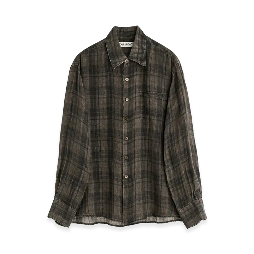OUR LEGACY Above Shirt "Penumbra Check Sheercoat Linen"