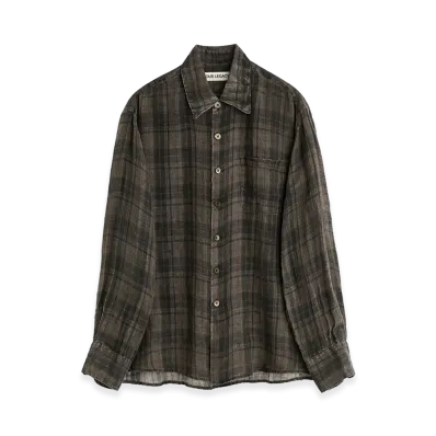 OUR LEGACY Above Shirt "Penumbra Check Sheercoat Linen"