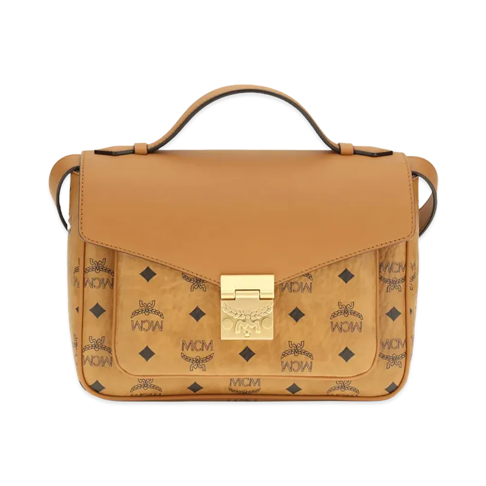 MCM Women's Printed Canvas Tracy Handbag "Brown"