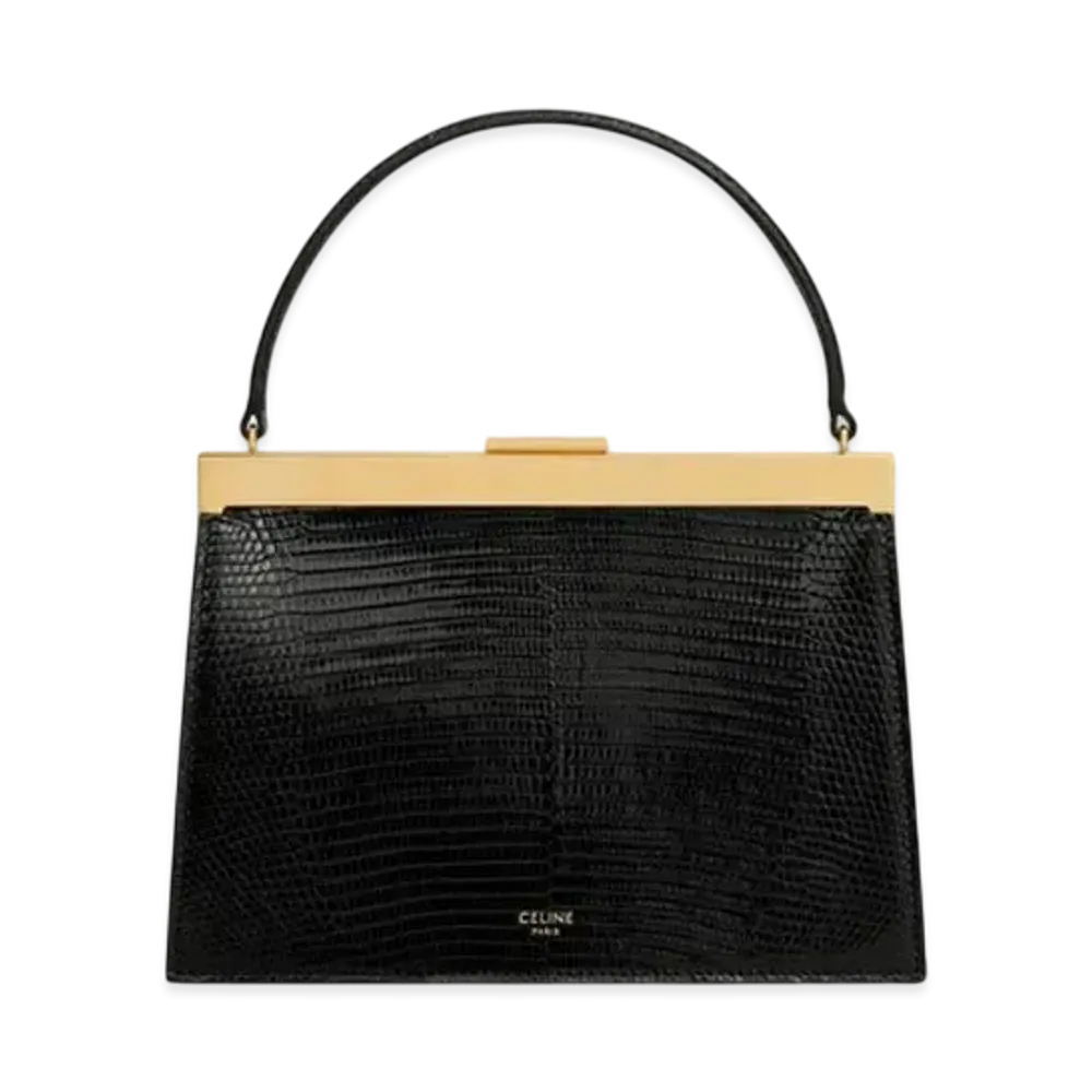 CELINE Small Celine Augustine in Lizard "Black"