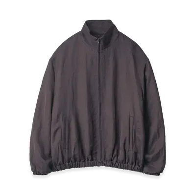 ssstein VIS/LI Bright Twill Shirred Light Zip Jacket "Dark Charcoal"