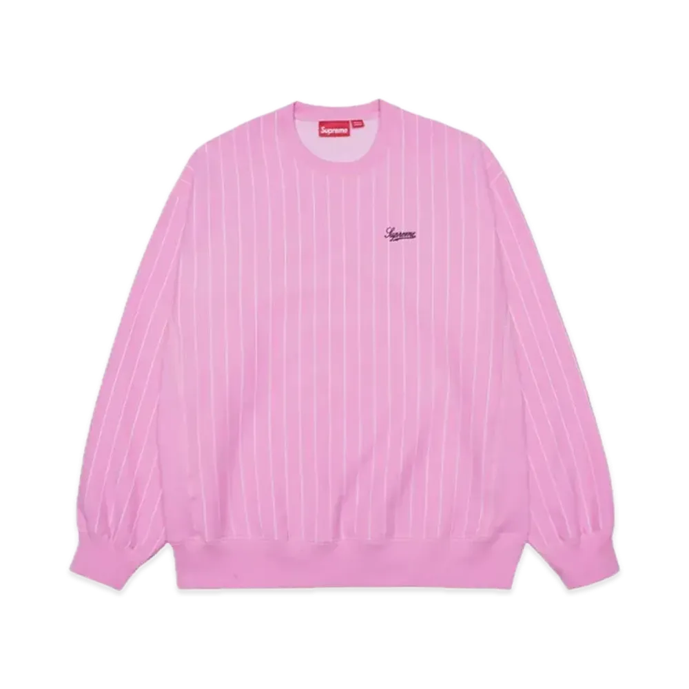 Supreme Pinstripe Crewneck "Pink"