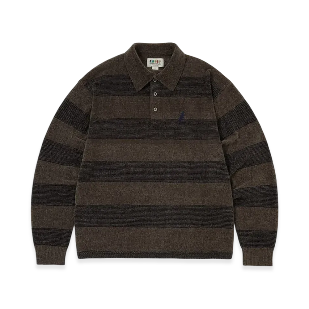 thisisneverthat x Grateful Dead Lightning Velvet Knit Polo "Brown"
