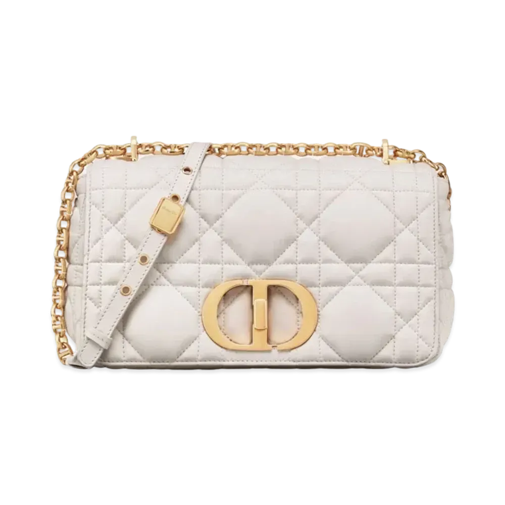Dior Caro Medium Bag Padded Macro Canage Calfskin "White"