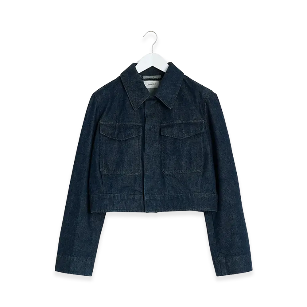 LEMAIRE Women's 2-Pocket Cropped Jacket "Denim Indigo"