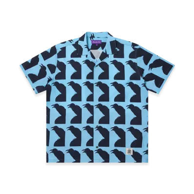 BlackEyePatch Jiro Konami Crow Open Collared S/S Shirt "Blue"
