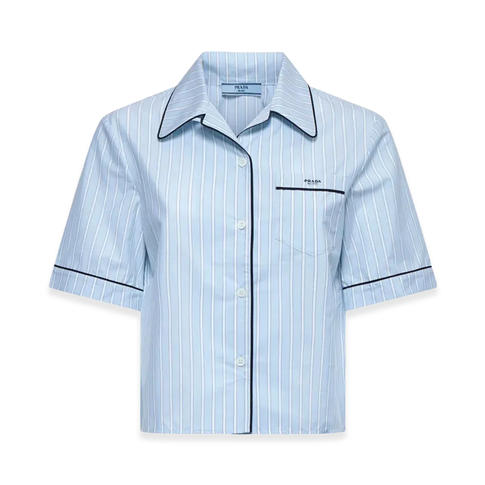 PRADA Women's Short Sleeve Shirts "LIght Blue"