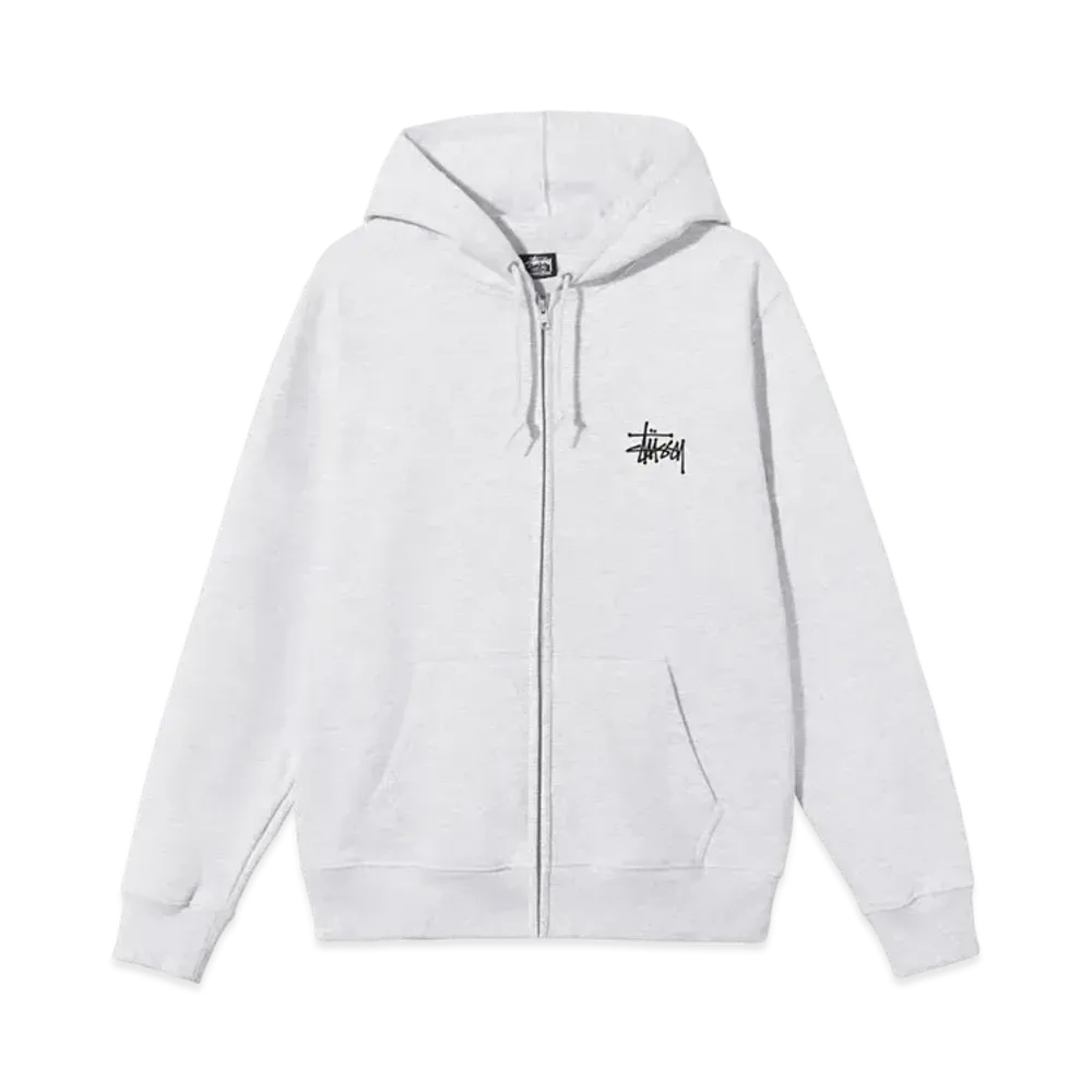 Stussy BASIC STUSSY ZIP HOODIE "Ash Heather"