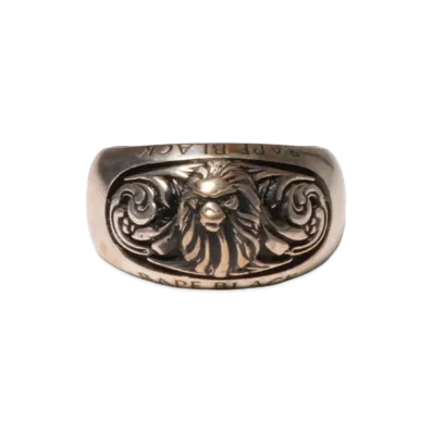 A BATHING APE Bape Black Item #12 Mad Face Ring "Silver"