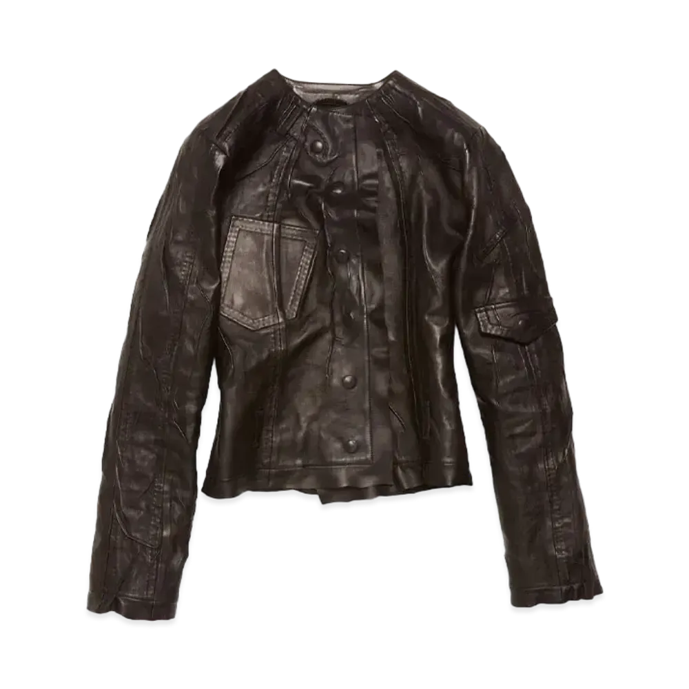 Acne Studios Creased Leather Jacket "Black"