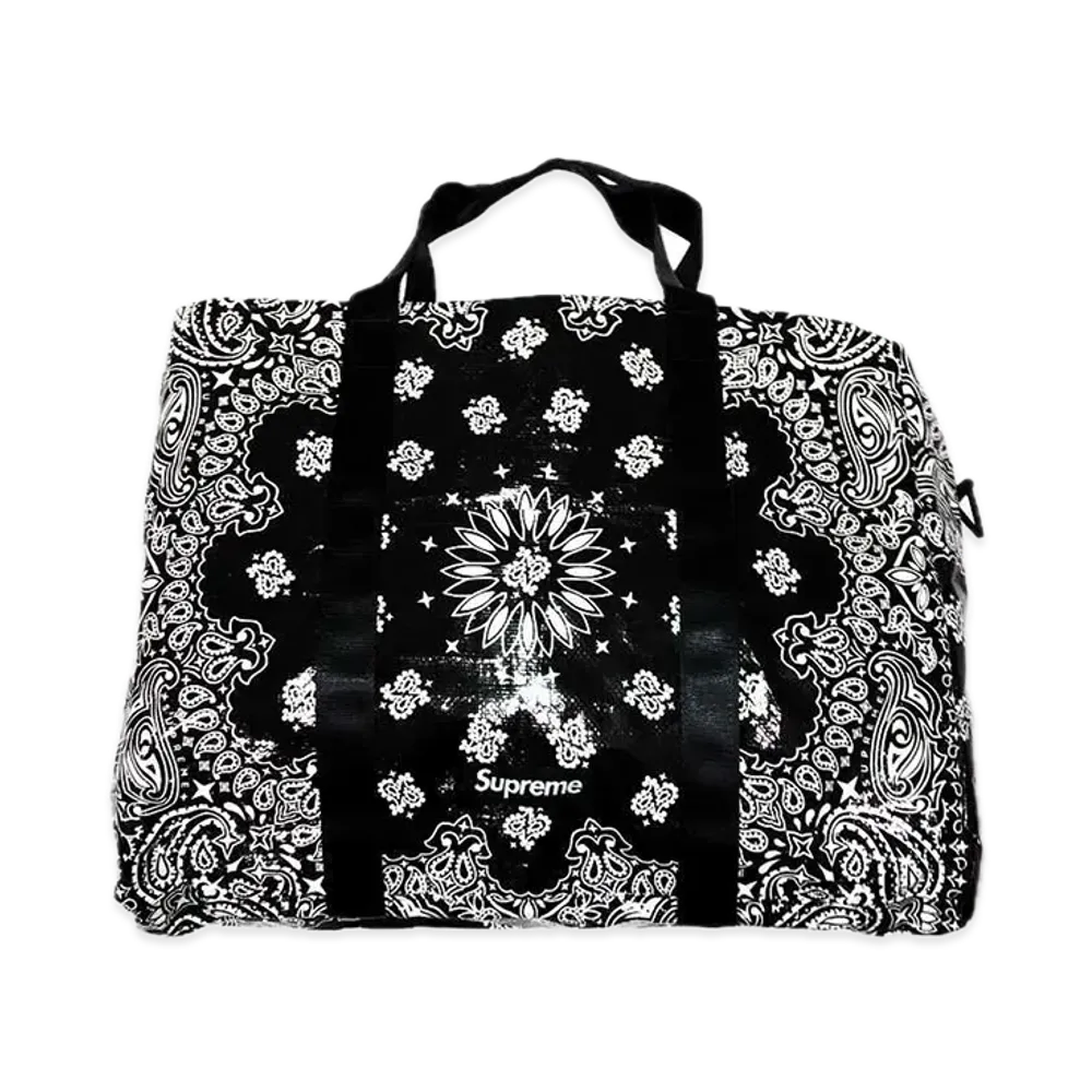 Supreme Bandana Tarp Large Duffle Bag "Black"