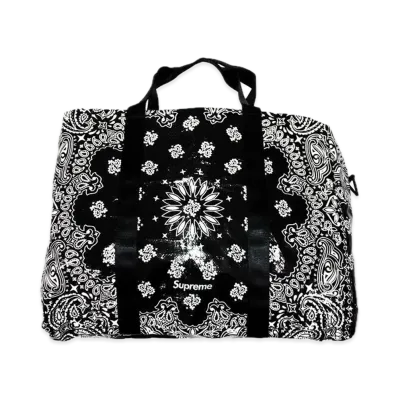 Supreme Bandana Tarp Large Duffle Bag "Black"