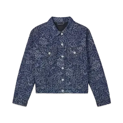 KENZO 'Star Tiger' Oversize Trucker Jacket in Japanese Denim "Rinse Blue Denim"