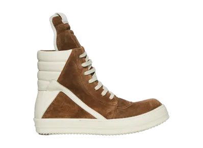 Rick Owens SS26 Geobasket Leather "Black/Milk"