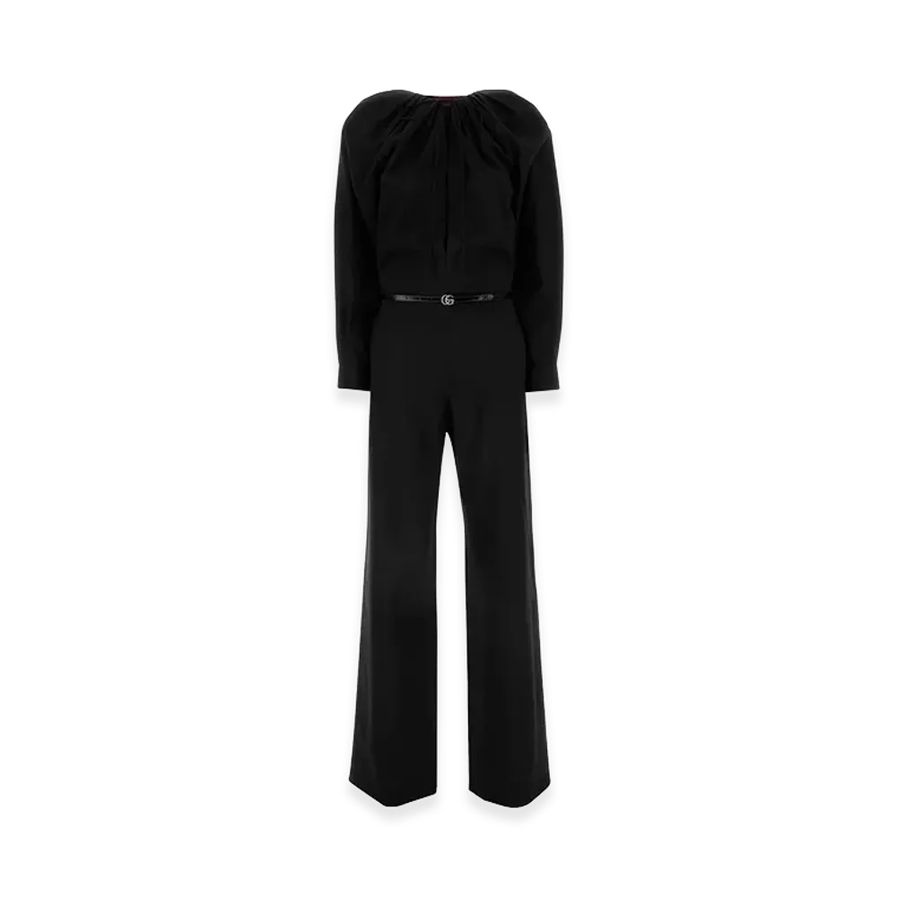 GUCCI Women's Stretch Wool Jumpsuit "Black"