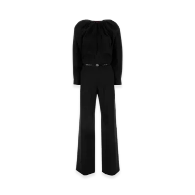 GUCCI Women's Stretch Wool Jumpsuit "Black"