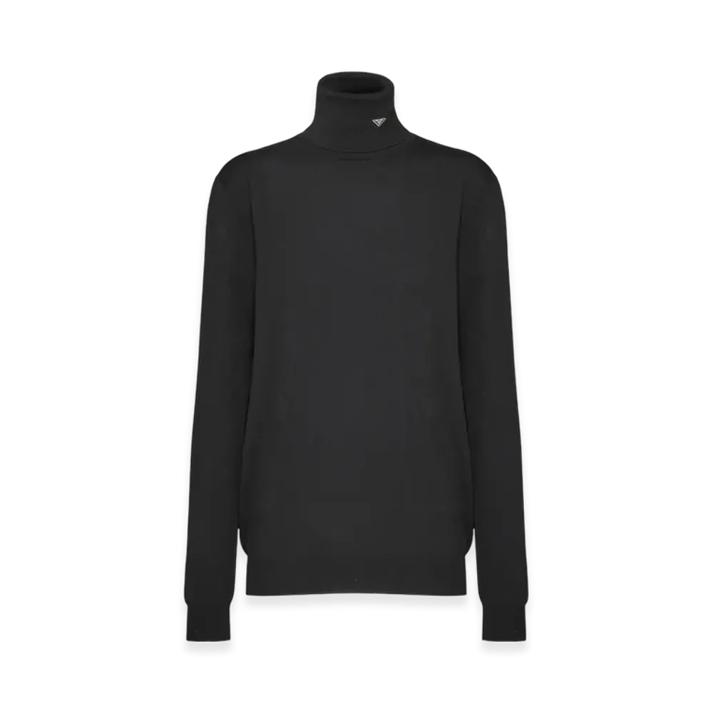 PRADA Women's Superfine Wool Turtleneck Sweater "Black"