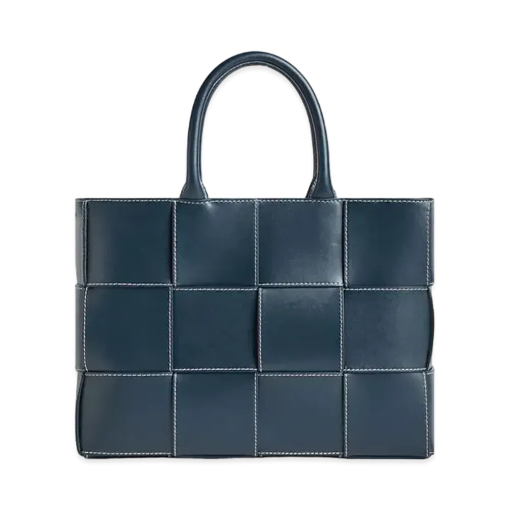 Bottega Veneta Small Arco Tote Bag with Strap "Deep Blue/Natural"