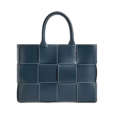 Bottega Veneta Small Arco Tote Bag with Strap "Deep Blue/Natural"