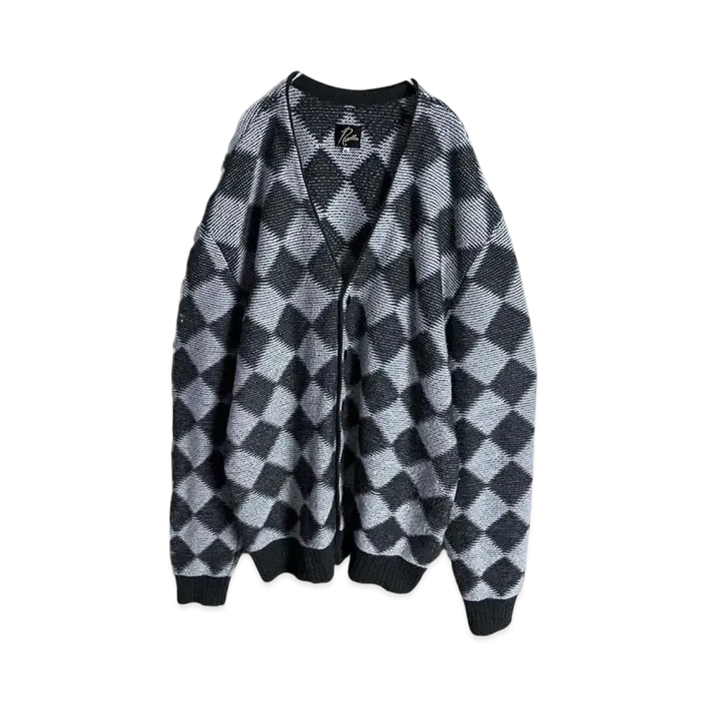 NEEDLES V Neck Cardigan Checkered "Gray"