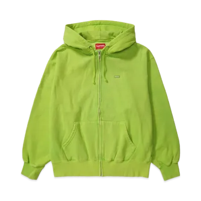 Supreme Overdyed Small Box Zip Up Hooded Sweatshirt "Lime"