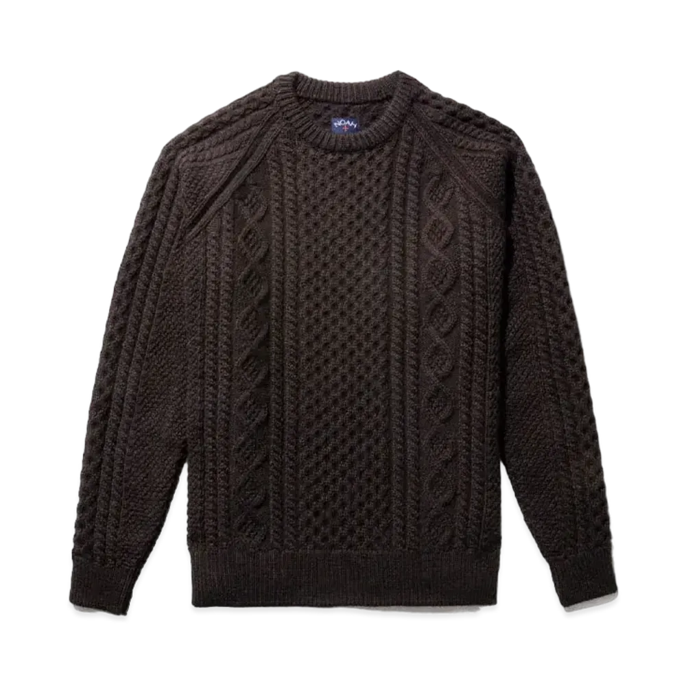 Noah Fisherman Sweater "Dark Brown"