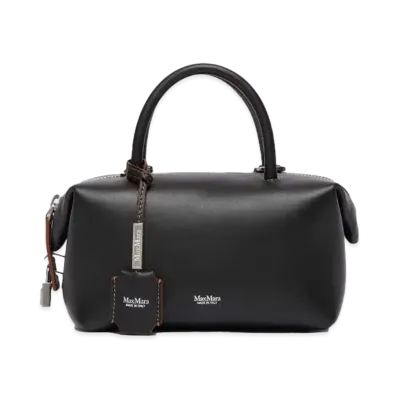 Max Mara Holdall Calf Leather Double Handle Bag "Black"