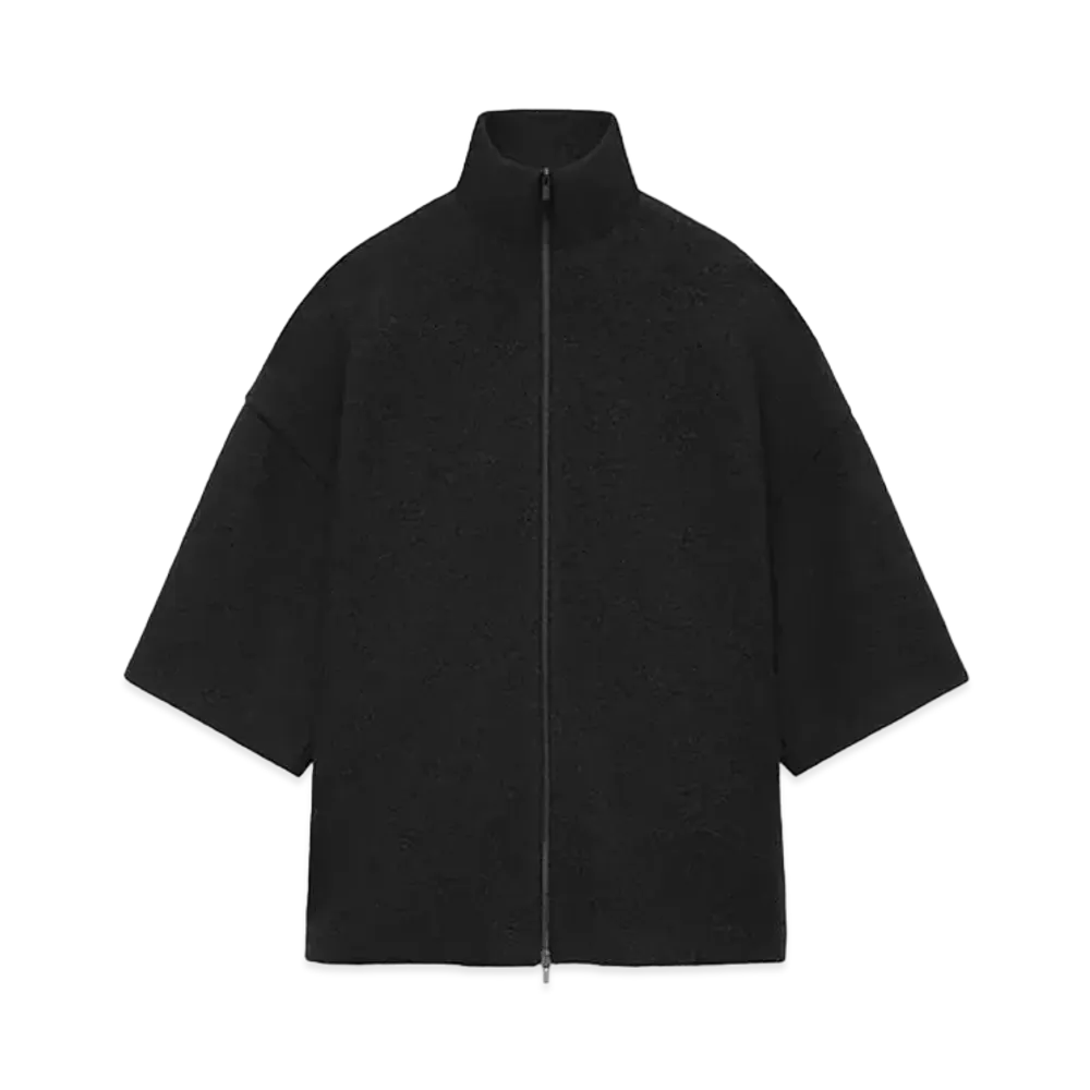FEAR OF GOD ESSENTIALS Boiled Wool Short Sleeve Jacket "Black"