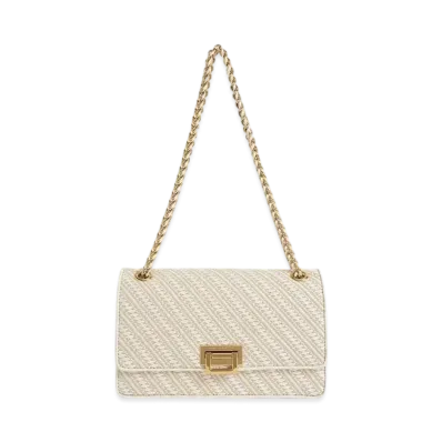 CHARLES & KEITH Chain Handle Shoulder Bag "White"