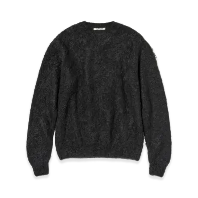 AURALEE Brushed Super Kid Mohair Knit P/O "Ink Black"