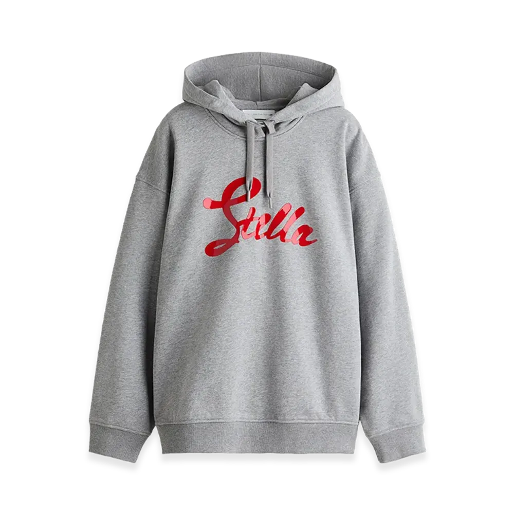 H&M x Stella McCartney Women's Printed Cotton Hoodie "Gray Melange"